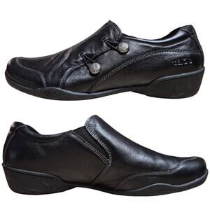 Taos Encore Black Leather Loafers Mary Janes Slip On Flats Shoes Women's 10